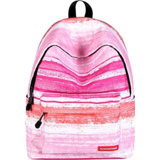 👉 Rugzak roze active meisjes streeppatroon print school schouders tas voor meisjes, afmeting: 40cm x 30cm 17cm