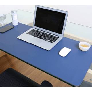 👉 Muismat blauw geel PVC active schoolbenodigdheden Multifunctionele zakelijke dubbelzijdige lederen toetsenbord pad tafelmat Computer bureaumat, afmeting: 80 x 40 cm (blauw + geel)