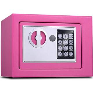 👉 Wandkast roze active 17E Home Mini Electronic Security Lock Box Safety zonder muntautomaatfunctie (roze)
