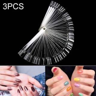 👉 Nagellak transparant staal active Schoonheid>Nagel stickers 3 Set Waaiervormige Nagelvorm Kleurenkaart Nail Art Display Board?Met nagels - transparant?