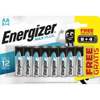 Batterij Energizer batterijen Max Plus AA, blister van 8 + 4 stuks 7638900423327