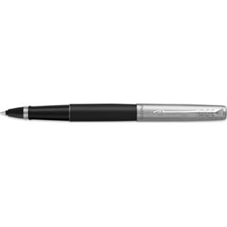 👉 Balpen zwart steel medium Parker Jotter rollerball Stainless Steel, medium, in giftbox, 3026980892302