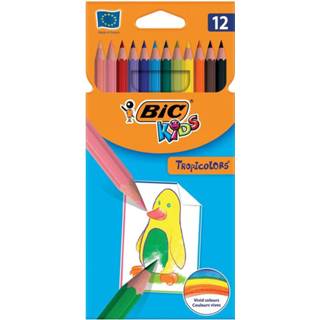 👉 Kleurpotlood kinderen Bic Kids Tropicolors, etui van 12 stuks 3270220022503