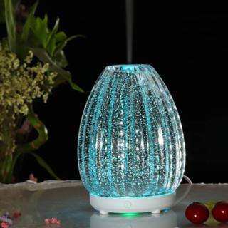 👉 Ledlamp active onderdelen 100ml Creative Vase Shape Aromatherapy Machine 3D-glasbevochtiger met kleurrijke LED-lamp