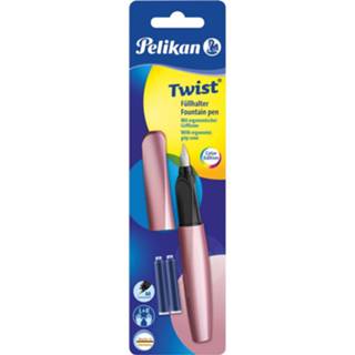 👉 Vulpen rose roze meisjes Pelikan Twist, op blister, girly 4012700806260