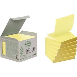 👉 Houten blok geel Post-it Z-Notes gerecycleerd, ft 76 x mm, geel, pak van 6 blokken 4054596723221