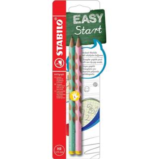 👉 Potlood Stabilo Easygraph voor linkshandigen op blister, pastelgroen en pastelroze 4006381558822