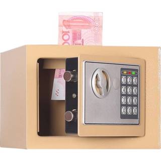 👉 Wandkast goud active 17E Home Mini Electronic Security Lock Box Kluis met muntautomaat (Champagne Goud)
