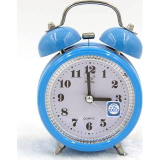 👉 Wekker blauw metalen active Mode Mute met nachtlampje, maat: 12 * 8,5 cm (blauw)