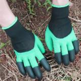 👉 Latex handschoenen plastic active Een paar met klauwen ABS voor graven en planten