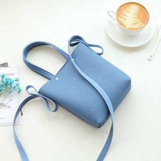 👉 Handtas blauw PU active bagage Mode mini vrije tijd enkele schouder vierkante mobiele telefoon tas, grootte: 13 * 4,5 16,5 cm (blauw)