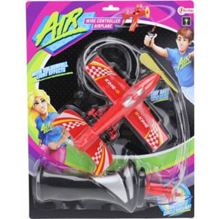 👉 Vliegtuig rood touw kunststof One Size Toi-Toys aan 8719904261210