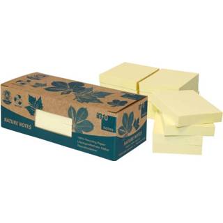 👉 Houten blok One Size GeenKleur Info nature notes geel 50x40mm 12 blokken a 100 vel 4044553777381