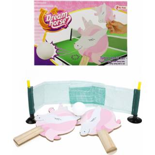 👉 Kunststof One Size meerkleurig Toi-Toys pingpongset unicorn 4-delig 8719817501243