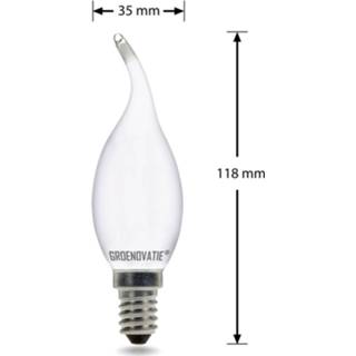 👉 Kaarslamp wit GeenKleur E14 LED Filament Tip 2W Warm Dimbaar Mat 3286938520095