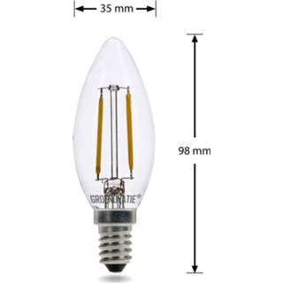 👉 Kaarslamp wit GeenKleur E14 LED Filament 2W Warm Dimbaar 7432022920920