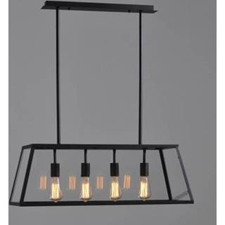 👉 Glazen hanglamp One Size GeenKleur zwart Vintage Industriële 4 Lampen 3287094862548