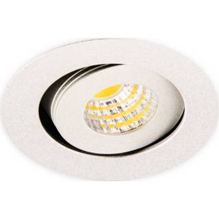 👉 Inbouwspot LED 3W, Rond, Kantelbaar, Aluminium, Dimbaar, Zilver