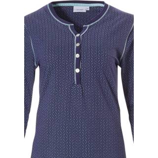 👉 Pyjama blauw vrouwen Katoenen dames rich blue 'abstract snow flower' 8719833087691