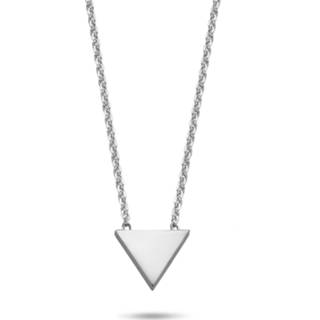 👉 Halsketting zilverkleurig zilveren One Size no color New Bling 9NB 0368 Collier - Driehoek lengte 38 + 5 cm 8720143833816