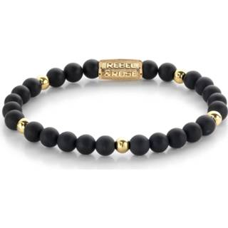 👉 Armband geel rose goud m One Size no color Rebel and RR-60078-G-M Matt Black Madonna - 6mm yellow gold plated 8719956866579