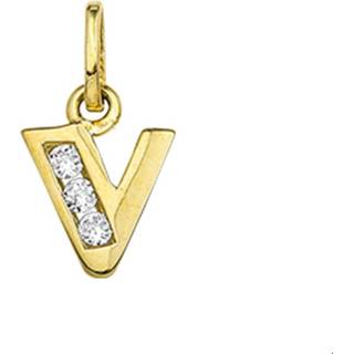 👉 Bedel goud One Size goudkleurig TFT Letter V Zirkonia 8718834492480