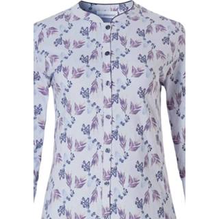 👉 Pyjama paars Klassieke doorknoop met lange mouwen 'floral delight' 8719833123610
