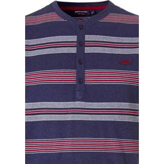 👉 Marine blauw mannen Heren shortama met knoopjes 'ocean life, stripes' 8719833132018