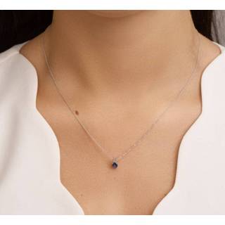👉 Hals ketting witgoud diamant saffier array no color One Size TFT Collier En 0.03ct H SI 41 + 4 cm 8718834621019
