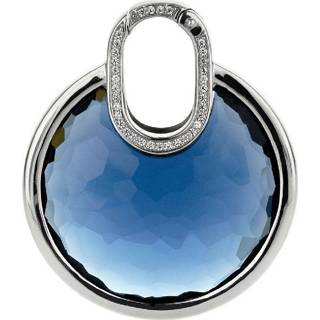 👉 Hanger zilveren active rondvormig vrouwen blauw TI SENTO - Milano 6759DB met zirkonia 35 mm 8717828182505