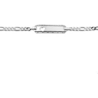 👉 Graveer armband zilver unisex active TFT Graveerarmband Hart Figaro Plaat 5,0 mm 13 - 15 cm 8718834079643