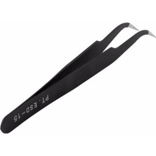 👉 Tweezer zwart One Size GeenKleur Dermarolling Black Vetus - Wimperpincet ESD #15 8719925799211