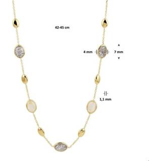 👉 Hals ketting geelgoud vrouwen active glanzend goudkleurig TFT Collier Rutiel Kwarts 1,1 mm 42 - 45 cm 8718834603954