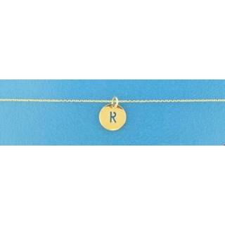 👉 Hals ketting geelgoud glanzend vrouwen active goudkleurig TFT Collier Letter R 0,8 mm 40 - 42 44 cm 8718834595280