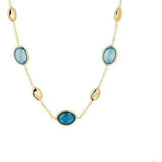 👉 Halsketting blauw geelgoud One Size array TFT Collier London Blue En Topaas 41 + 2 cm 8718834617715