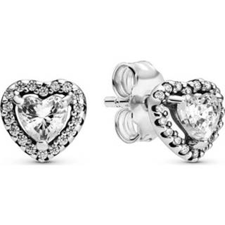 👉 Oorbel zilver One Size array Pandora 298427C01 Oorbellen Elevated Heart 5700302826241