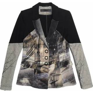 👉 Blazer wit vrouwen zwart Catania print