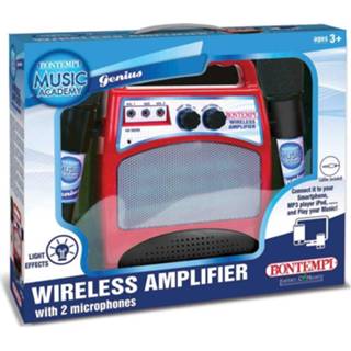 👉 Versterker rood kunststof One Size Bontempi bluetooth met 2 microfoons 28 cm 47663366746