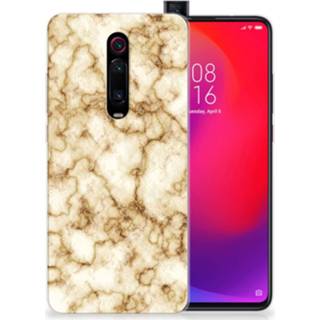 👉 Siliconen hoesje marmer goud Xiaomi Mi 9T Pro | Redmi K20 TPU 8720215927566