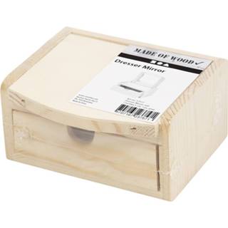 👉 Hout One Size GeenKleur Creative sieradenkist Dresser Mirror 12 cm blank per stuk 5707167237571