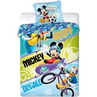 👉 Dekbedovertrek multicolor microfiber One Size meerkleurig Disney Mickey Mouse Sports 140 x 200 cm 5425039180564