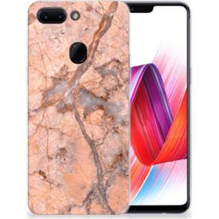👉 Siliconen hoesje oranje marmer OPPO R15 Pro TPU 8720215008500