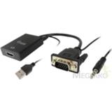 👉 Kabel adapter zwart Equip 119038 video 0,2 m VGA (D-Sub) + 3.5mm DVI-D USB 4015867222430