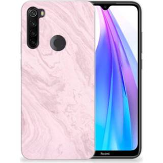 👉 Siliconen hoesje roze Xiaomi Redmi Note 8T TPU Marble Pink 8720215530438