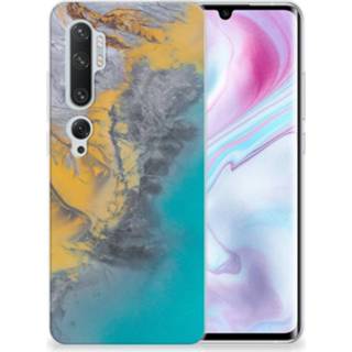 Siliconen hoesje blauw goud Xiaomi Mi Note 10 Pro TPU Marble Blue Gold 8720215599190