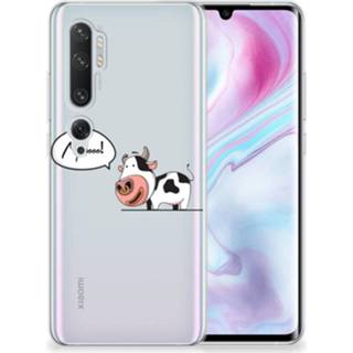 👉 Telefoonhoes Xiaomi Mi Note 10 Pro Telefoonhoesje met Naam Cow 8720215677560