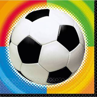 👉 Servet active 16x Feest voetbal servetten 25 cm