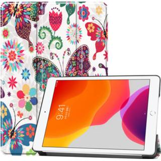 👉 Kunstleer fee stand flip hoes wit 3-Vouw sleepcover - iPad 10.2 inch (2019) Vlinders 9145425545772