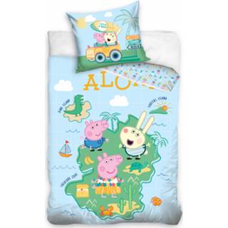 👉 Dekbedovertrek blauw groen katoen One Size Peppa Pig Aloha 140 x 200 cm blauw/groen 8592850410921