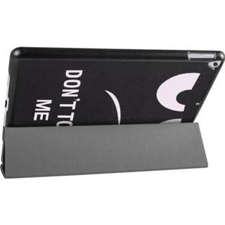 👉 Zwart Don't Touch stand flip hoes kunstleer 3-Vouw sleepcover - iPad 10.2 inch (2019) 9145425545765